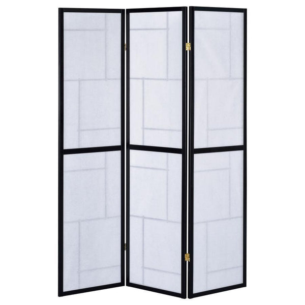 Damis - 3-Panel Room Divider Folding Shoji Screen - Black
