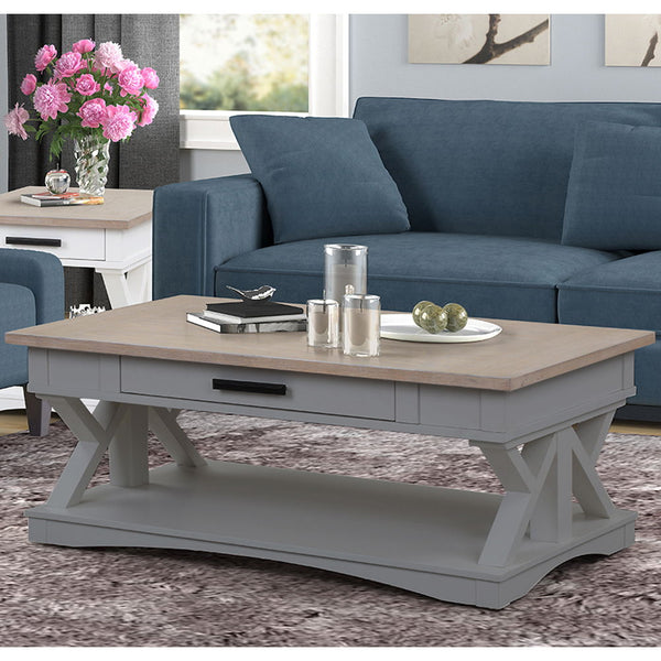 Americana Modern - Cocktail Table With 2 End Tables - Dove