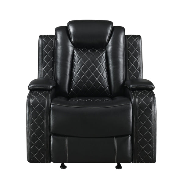 Orion II - Glider Recliner With Power Headrest & Footrest - Black