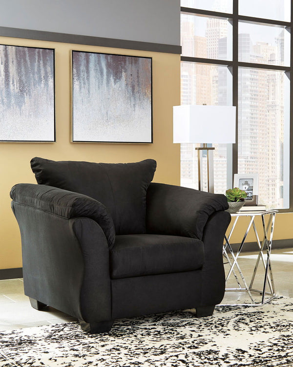 Darcy - Black - 2 Pc. - Chair with Ottoman