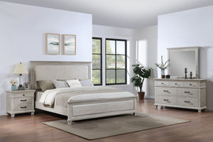  perfect for any bedroom. This set includes an upholstered panel bed