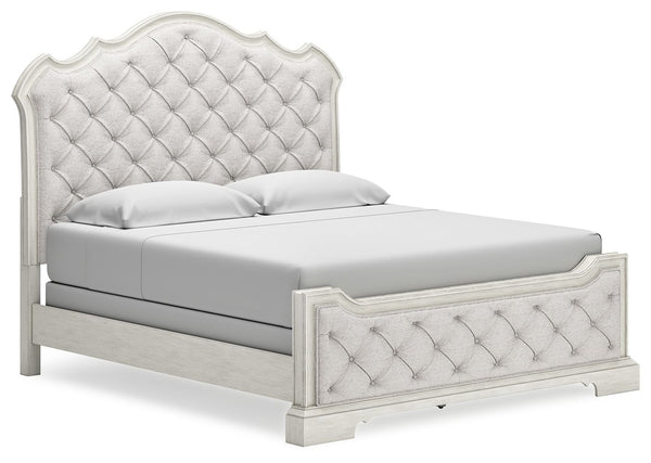 Arlendyne - Antique White - King Upholstered Bed