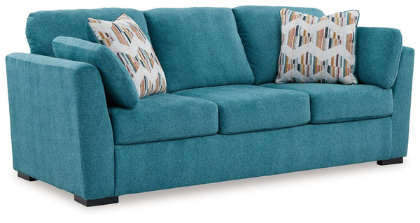 You want your home to reflect your modern, trendy eye for design. This sleeper sofa is here to help. Bold, bright and beautiful, it adds a fashion-forward pop of color to your living room. Velvet-like upholstery and matching bolster pillows keep comfort a