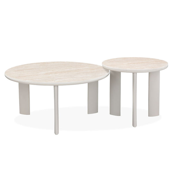 Ingram - End Table - Sintered Stone & Light Gray Finish