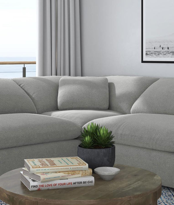 Raleigh - Boucle Upholstered Corner Chair - Gray