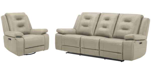 The Caldwell Power Sofa, Loveseat & Recliner in Tahoe Fog is perfectly scaled for smaller spaces. Offering a neutral Tahoe Fog colored high-performance fabric cover, Caldwell features a generously padded arm and USB charging in the easy-to-operate switch.