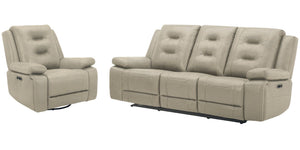 Caldwell - Power Reclining Sofa And Recliner - Tahoe Fog