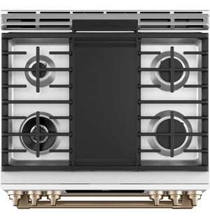 Café™ 30" Smart Slide-In, Front-Control, Dual-Fuel, Double-Oven Range with Convection