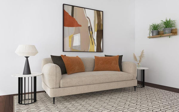  complemented by sculpted round arms and a matching back that mirror each otherâ€™s clean lines. Its
