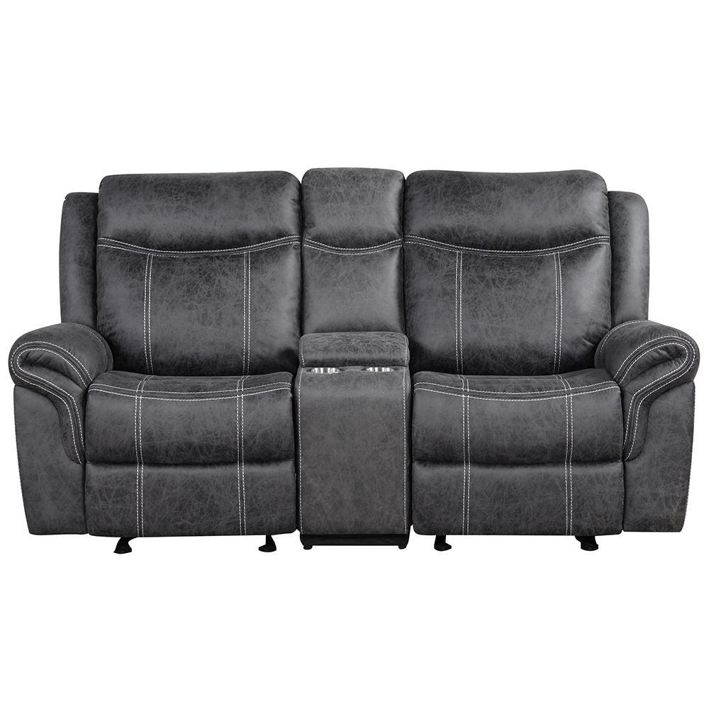 Zubaida - Power Motion Loveseat With USB - Dark Gray Polish Microfiber<br/><br/><b>Product Features</b><ul><li>Seat Construction: Pocket Coil</li><li>Tight Seat & Back Cushion</li><li>KD Back</li><li>Power Motion</li><li>USB Port Included</li><li>Sofa & L