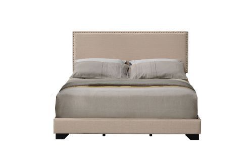 Leandros - Queen Bed - Beige Fabric