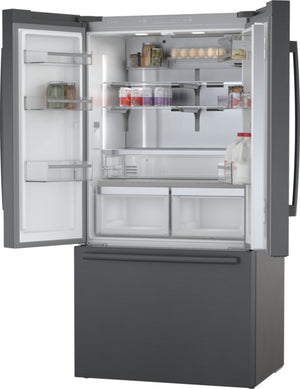 800 Series, French Door Bottom Mount Refrigerator, 36'', Black Stainless Steel