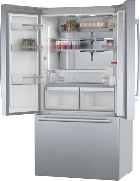 800 Series, French Door Bottom Mount Refrigerator, 36'', Stainless steel (with anti-fingerprint)
