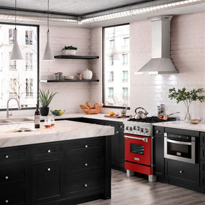 ZLINE 24" 2.8 cu. ft. Range with Gas Stove and Gas Oven in Fingerprint Resistant Stainless Steel and Red Matte Door (RGS-RM-24)
