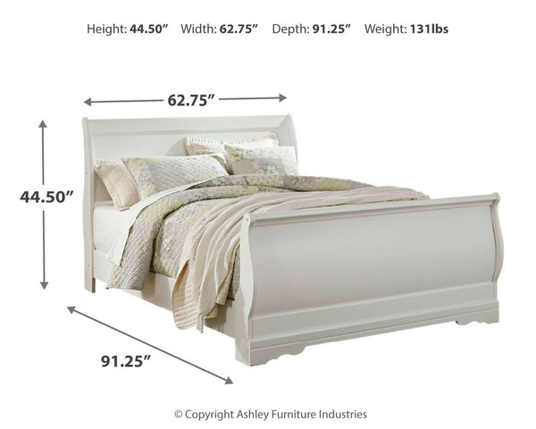 Anarasia - White - Queen Sleigh Bed