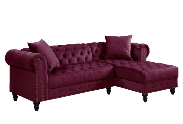 Adnelis - Sectional Sofa - Red Velvet