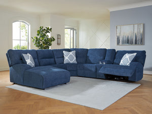 Acklen Place - Navy - 6-Piece Power Reclining Sectional With Laf Power Reclining Back Chaise