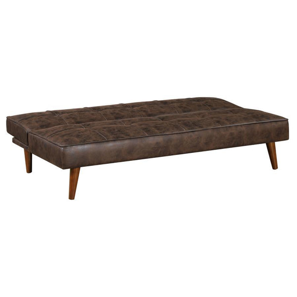 Jenson - Upholstered Tufted Convertible Sofa Bed - Dark Coffee