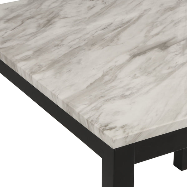 Celeste - 5 Piece Marble Finish Counter Dining Set (Table & 4 Chairs) - Black