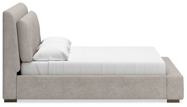 Cabalynn - Light Brown - King Upholstered Bed