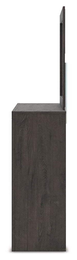 Fraluna - Charcoal - Dresser And Mirror