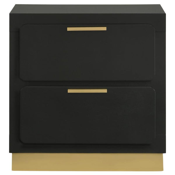 Caraway - 2-Drawer Nightstand - Black