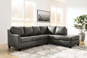  everyday affordability. This sectional prioritizes comfort that suits your modern lifestyle. Its combination of leather and faux leather upholstery indulges you in soft seating