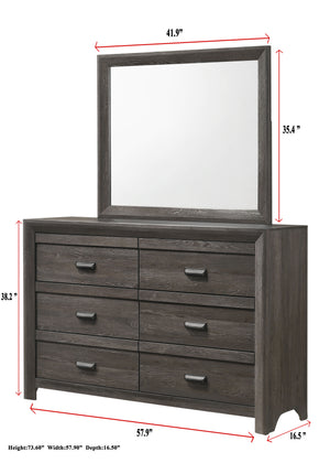 Adelaide - King 5 Piece Bedroom Set - Gray