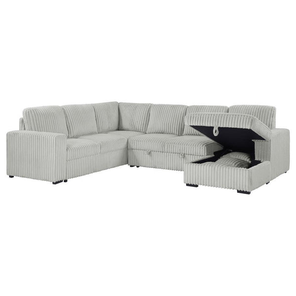 Devonshire - Sleeper Sectional Sofa Storage Chaise - Gray