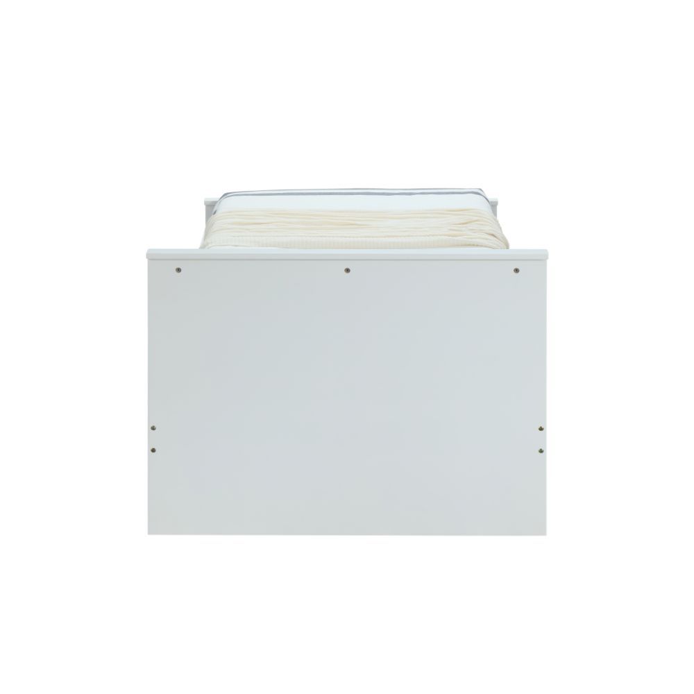 w/12 Slats - Box Spring NOT Required Panel Bed: Rectangular HB, Low Profile FB, Wood Leg (FB Panel) Construction: Wood, Laminated Veneer, MDF Q&A] Clearance between Floor & Rail: 9-"<br/><br/><b>Product Features</b><ul><li>Box Spring NOT Required</li><li>