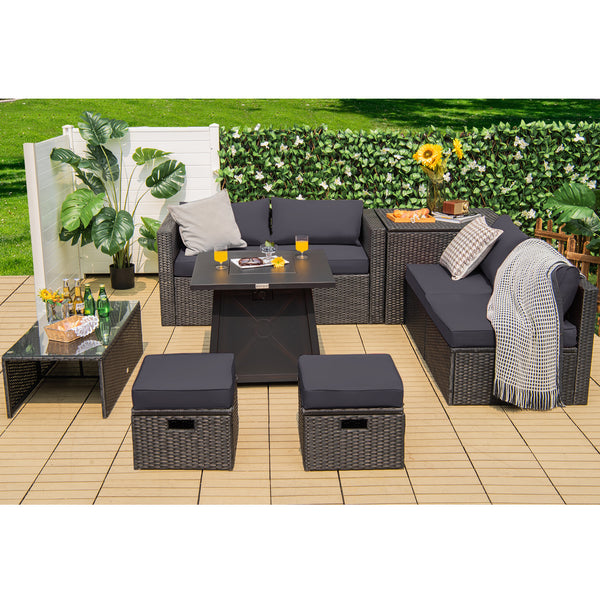 Â Will be delivered in 5 boxes so the arriving time may be different<br>Â 2 screw bags included  one in box 1 of the sofa set and another in the box of fire pit table<br>Â 50 000 BTU heat output brings much warmness<br>Â Premium igniting device is simple 