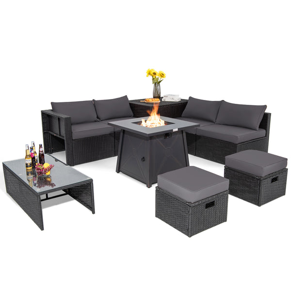 Â Will be delivered in 5 boxes so the arriving time may be different<br>Â 2 screw bags included  one in box 1 of the sofa set and another in the box of fire pit table<br>Â 50 000 BTU heat output brings much warmness<br>Â Premium igniting device is simple 