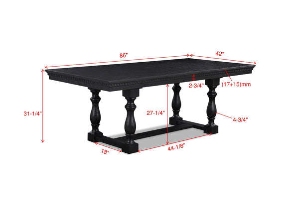 Regent - 6 Piece Dining Room Set - Charcoal Black
