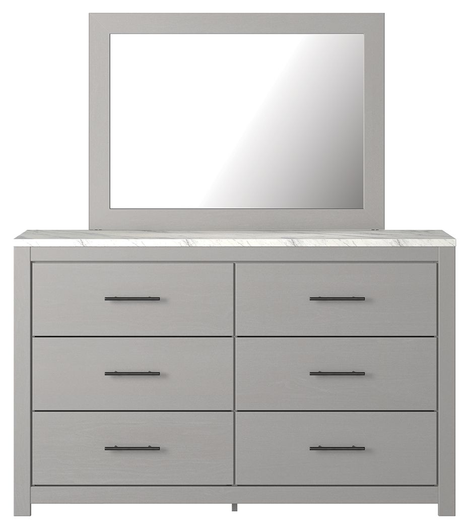 Cottenburg - Light Gray / White - 4 Pc. - Dresser, Mirror, Full Panel Bed