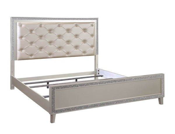Box Spring RequiredPadded Headboard Button Tufted HeadboardRaised Molding Trim<br/><br/><b>Product Features</b><ul><li>Box Spring Requiredâ€§Padded Headboardâ€§ Button Tufted Headboardâ€§Raised Molding Trim</li><li>Case: 1Set/3Ctn</li><li>Finish: PU & Cha