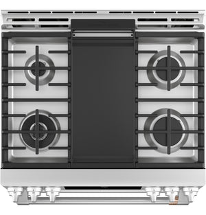Café™ 30" Smart Slide-In, Front-Control, Gas Double-Oven Range with Convection