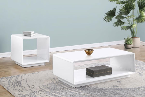 Paseo - 2 Piece Coffee And End Table Set - White High Gloss