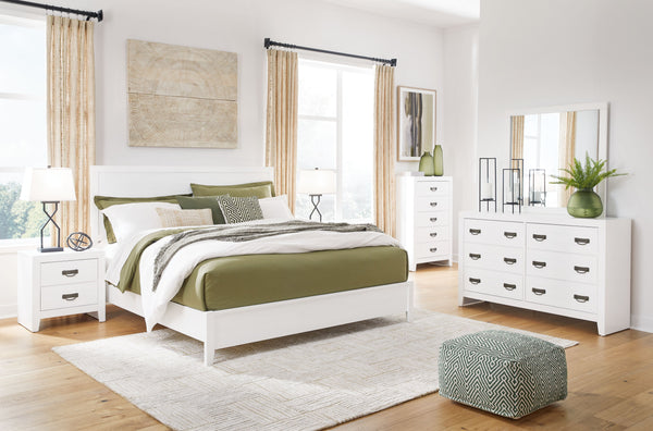 Binterglen - 5 Pc. - Dresser, Mirror, Chest, California King Panel Bed - White
