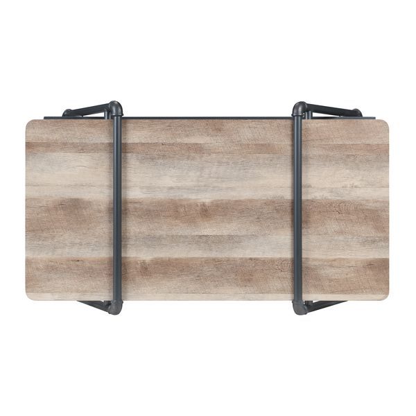 Brantley - Coffee Table - Brown, Light - 47-"<br/><br/><b>Product Features</b><ul><li>KD</li><li>Wooden TableTop & Metal Frame</li><li>Water Pipe Style</li><li>1 Tier Shelf</li><li>Case: 1Pc/1Ctn</li><li>Finish: Oak & Sandy Gray Finish</li><li>Style: Indu
