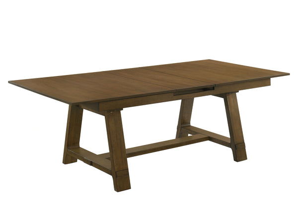 This dining group brings a blend of rustic charm and contemporary elegance to any dining space. Crafted from rich wood with a warm finish, it radiates an inviting feel thatâ€™s perfect for family gatherings and stylish entertaining. The sturdy table featu