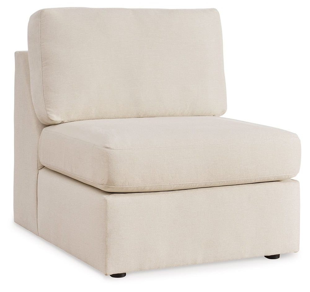 This armless chair is made with Next-Gen Nuvellaâ„¢ (polyester) fade-resistant, washable fabric. Fully finished on all sides, it pairs with other items in the series to make a modular sectional.<br><br><b>Additional Dimensions</b><br><ul><li>Seat depth: 2
