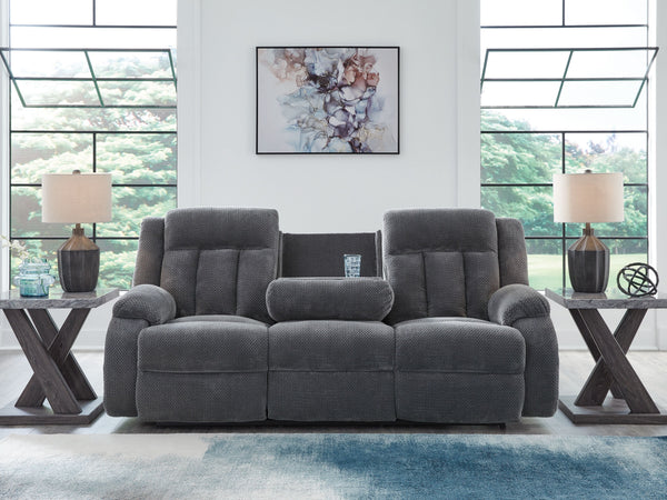 Observation - Steel - Reclining Power Sofa With Drop Down Table