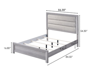 Adelaide - Full 5 Piece Upholstered Bedroom Set - Drift Wood