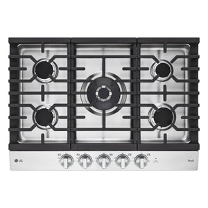 30” Smart Gas Cooktop with UltraHeat™ 22K BTU Dual Burner and LED Knobs