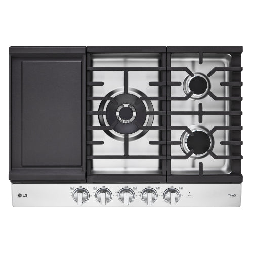 30” Smart Gas Cooktop with UltraHeat™ 22K BTU Dual Burner and LED Knobs