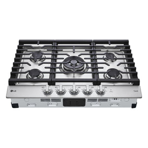30” Smart Gas Cooktop with UltraHeat™ 22K BTU Dual Burner and LED Knobs