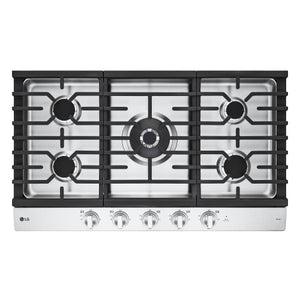 36" Smart Gas Cooktop with UltraHeat™ 22K BTU Dual Burner and LED Knobs