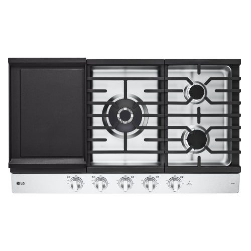 36" Smart Gas Cooktop with UltraHeat™ 22K BTU Dual Burner and LED Knobs