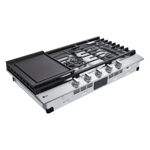 36" Smart Gas Cooktop with UltraHeat™ 22K BTU Dual Burner and LED Knobs