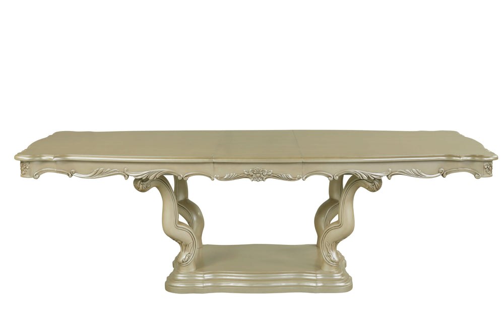 Monique - Tapa y base para mesa de comedor - Plata perlada